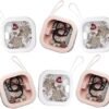 AfooBezos 6 Pcs Hair Accessories Organizer, Portable Hair Accessory Storage Qtip Travel Case Cotton Swab Dispenser Hair Tie Organizer for Girls Hair Stuff (3 Pink, 3 White)