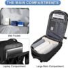 coofay Travel Backpack For Women Men Airline Approved Carry On Backpack Flight Approved Waterproof Sports Luggage Backpack Casual Daypack Small Hiking Backpack Black Backpack - Image 4