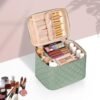 OCHEAL Makeup Bag,Large Travel Makeup Bag Organizer Cosmetic Bags for Women Washable Make Up Bag Makeup Organizer Case with Dividers - Large,Embossed Rhombus Green - Image 6