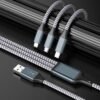 (2Pack 4FT)Multi Charging Cable, 3 in 1 Charger Cable Multi USB Nylon Braided Charging Cable, Universal Charging Cord Fast Charging with Type-C, Micro USB and IP Port for Most Phones & Tablets - Image 4