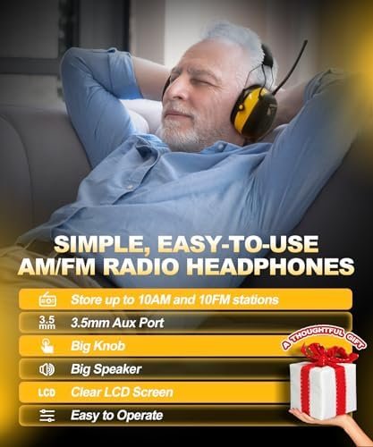 ZOHAN EM042 AM/FM Radio Headphone with Digital Display, Noise Reduction Safety Ear Muffs for Lawn Mowing and Landscaping - Image 3