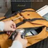 tomtoc Flap Laptop Backpack, Lightweight, Water-Resistant Casual Daypack, Durable Work-pack, Vintage Classic Rucksack for 13-15.6 Inch Laptop, perfect for Campus, Street, 22L Yellow - Image 6