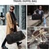 Felipe Varela Duffle Bag for Men, Canvas Expandable Duffel Bag for Travel, Mens Carry On Luggage Bag Traveling Weekender Gym Overnight Bags for Airplanes, Black - Image 6