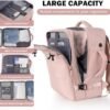 Rinlist Travel Backpack for Women Men, TSA Friendly Carry-on Backpack Airline Approved, Personal Item Bag on Airplanes, Travel Essentials Must Haves, Pink - Image 7