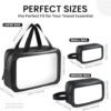 FH! Toiletry Bag for Men (3PC- Travel Size ToiIetries)– Waterproof Toiletry Bag, Travel Toiletry Bag, Clear Toiletry Bag, Clear Makeup Bag, Skincare Bag, Travel Organizer - Image 2