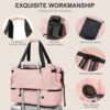 CONTAIL 22L Gym Bag for Women,Personal Item Weekender Bag with Shoes Compartment,Overnight Travel Duffel Bag with Wet Pocket and Separate Toiletry Bag,Black - Image 3