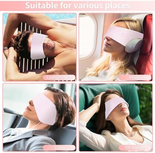 Double Sided Large Covers Sleep Eye Mask Ice Wire Sound-Proof Sleep Mask Warm and Cool Double Sided for Women Men Sleeping (Pink) - Image 6