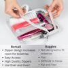 BORSALI TSA-Approved Quart-Sized Bag for Carry-On Travel - One (1) Quart Clear Toiletires, Cosmetic and 3-1-1 Liquids Toiletry Bag - White - Image 4