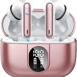 Wireless Earbuds, 2024 Bluetooth Headphones 5.3 HiFi Stereo Earphones, 40H Playtime in-Ear Earbud, Bluetooth Earbud with Dual Mic Call, IP7 Waterproof Earphones Sport Headset for iOS