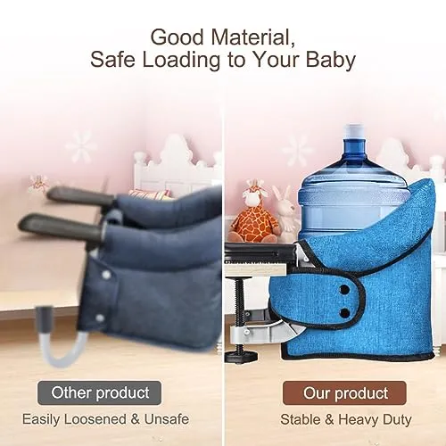 Hook On Chair,Clip on High Chair, Fold-Flat Storage Portable Baby Feeding Seat, High Load Design, Attach to Fast Table Chair Removable Seat for Home and Travel(Bright Blue) - Image 4