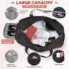 Gym Bag for Women, 40L Duffle Bag with Toiletry Bag Waterproof Weekender Carry On Bag with Shoe Compartment & Wet Pocket for Sports Yoga Travel, Black - Image 3