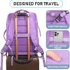 ANTERK Travel Backpack for Women, 45L Carry On Backpack for Airplanes, Hiking Waterproof Outdoor Sports Luggage Expandable Daypack Fit 17 Inch Laptop with USB Charging Port & Shoes Compartment, Purple - Image 6