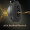 Active Noise Cancelling Headphones, 100H Playtime Headphones Wireless Bluetooth, Bluetooth Headphones with Microphone, Over- Ear Wireless Headphones with Deep Bass for Travel (Black) - Image 4