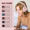 Wireless Bluetooth Headphones Over Ear 65H Playtime HiFi Stereo Headset with Microphone and 6EQ Modes Foldable Bluetooth V5.3 Headphones for Travel Smartphone Computer Laptop Rose Gold - Image 5