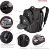 Swissdigital Design TSA Business Laptop Backpack For Men,Travel Backpack With USB Charging Port,College Tech Backpacks With RFID Pockets Gifts For Men Fits 15.6 Inch Computer (TERABYTE J16BT-1) - Image 7