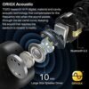 TOZO T12 (Large Ergonomic Edition) Wireless Earbuds Bluetooth 5.3 Headphones Premium Sound Performance Touch Control LED Digital Display Wireless Charging Case Earphones Dark Black - Image 5