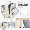 Rinlist Travel Backpack for Men Women, Airline Approved Carry-on Backpack Luggage, Personal Item Backpack Bag, Large Gym Work Backpack, Beige - Image 5