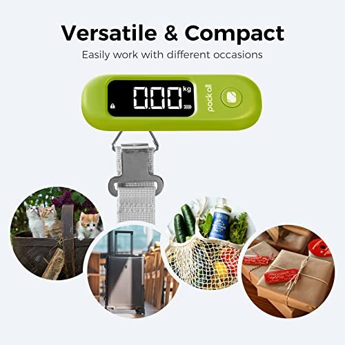 pack all 110 Lbs Luggage Scale, Digital Handheld Baggage Scale, Travel Suitcase Weight Scale with LCD Display, Battery Included, Apple Green - Image 5