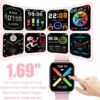 Smart Watch for Men Women Compatible with iPhone Samsung Android Phone 1.69“ Full Touch Screen Watch IP68 Waterproof Bluetooh Fitness Tracker Smart Watch with Heart Rate/Sleep Monitor - Image 2