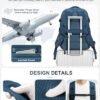 WEPOET Lightweight Travel Backpack For Women Men Carry On Backpack Flight Approved Travel Bag Personal Item Waterproof Luggage Backpack With Shoe & Laptop Compartment(Blue) - Image 6