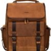 VELEZ Top Grain Leather Backpack for Men - 15.6 Inch Laptop Bag - Brown Designer Bookbag - Mens Vintage Business Travel Casual Computer Shoulder Bags - Image 7