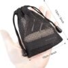 patu Mini Drawstring Mesh Bags, 4" x 5", Size S / A7, 5 Pieces, Beauty Makeup Lipstick Cosmetic Accessories Organizer, Small Travel Kit Storage Nylon Pouch, Black - Image 5