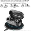 TOZO T12 (Large Ergonomic Edition) Wireless Earbuds Bluetooth 5.3 Headphones Premium Sound Performance Touch Control LED Digital Display Wireless Charging Case Earphones Dark Black - Image 4