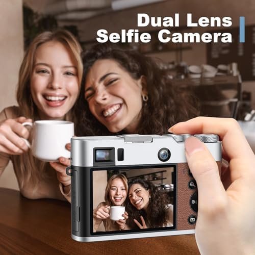 Newest 5K Digital Camera for Photography 48MP Selfie Camera with Front and Rear Dual Lens 16X Digital Zoom Compact Point and Shoot Cameras with Viewfinder, Vlogging Camera with 32G Card & 2 Batteries - Image 2