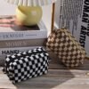 SOIDRAM 2 Pieces Checkered Cosmetic Travel Bags - Cute Makeup Pouch Organizers With Brush Storage for Women - Image 4