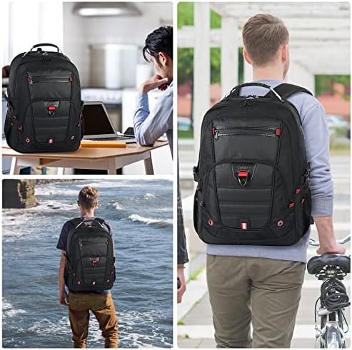 Z-MGKISS Extra Large Travel Backpack, TSA Backpack 17.3 Inch, 50L Anti Theft 17 Inch Big Business Laptop Backpack, Gift for Men & Women, Water Resistant College Rucksack Bag with USB Port, Black - Image 7
