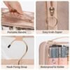 CUBETASTIC Toiletry Bag for Women, Clear Hanging Travel Toiletries Bag, Portable Makeup Bag Transparent Cosmetic Case with Handle, Traveling Make Up Organizer - Image 5