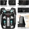 Laptop Backpack for Men - Travel Backpack with USB Charging Port for Daily Commutes and Travel -College Backpack Men - Gifts for Men - Waterproof - Black - Image 4