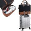 Women Travel Tote Overnight Weekender Carry On Bag With Luggage Sleeve and Shoes Compartmet - Image 3