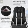 MOMUVO Large Travel Backpack Women, Flight Approved Carry On Backpack, Water Resistant Anti-Theft Casual Daypack School Bag Fit 17 Inch Laptop with USB Charging Port, Black - Image 6