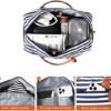 Oflamn Weekender Overnight Bag for Women with Shoe Compartment, Travel Duffle Bag Set with Hand Tote Bag & Toiletry Bag (Blue Stripes) - Image 4