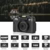 Digital Camera for Photography, 4K 48MP Vlogging Camera for YouTube with WiFi, 3-inch 180-degree Flip Screen, 16X Digital Zoom, 52mm Wide Angle & Macro Lens, 32GB TF Card and 2 Batteries(Purple) - Image 6