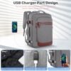Travel Backpack, Extra Large 42L Flight Approved Carry On Backpack for Men Women,17.3 inch Laptop Backpack Luggage Suitcase with 3 Packing Cubes & USB Port,Luggage Business Weekender Duffel Bag,Grey - Image 5