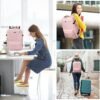 Travel 17" Laptop backpack personal item size,TSA Friendly Carry-on Backpack Airline Approved Women Men,Waterproof Durable Business Backpack with USB Charging Port,Weekend backpack-Pink - Image 6