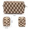 SOIDRAM 2 Pieces Checkered Cosmetic Travel Bags - Cute Makeup Pouch Organizers With Brush Storage for Women - Image 3