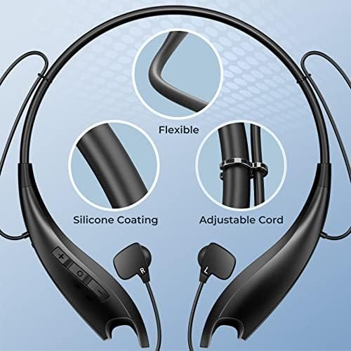 Neckband Bluetooth Headphones, Around The Neck Headphones 24H+ Playtime, Bluetooth Headsets with Call Vibration, Shark Jaw Design Wireless Earbuds+Noise Isolation/Built-in Mic/IPX7 Waterproof - Image 6