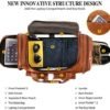 PU Leather Travel Duffel Bag with Shoe Pouch Large Carry on Bag Waterproof Weekender Overnight Bag for Men Women Brown - Image 2