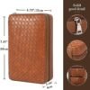 Humidor for up to 4 cigar. Woven textured style leather to hold your 69 humidor pack , interior made of cedar wood with cigar cutter, cigar case, cigar humidor for easy portability and travel - Image 7