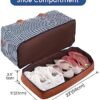 Inspack Duffle Bag with Shoe Compartment and Toiletry Bag for Women/Men, 45L Gym Sports Bags with Trolley Sleeve, 22x14x9 Weekender/Carry on/Travel Tote/Duffel/Overnight Bags（Blue-White Stripe） - Image 3