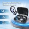 ZIHNIC Open-Ear Wireless Bluetooth Headphones with Mic, Comfortable Ear Hooks, 28H Battery, IPX5 Waterproof, Compatible with Phone, Android Phone-Black - Image 5