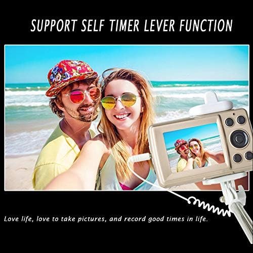 Portable Digital Camera, 2.4'' TFT HD Digital Compact Cameras, 16MP Zoom Recording Pocket Camera, Point and Shoot Cameras Mini Camerasfor Kids, Beginners,Teens(Gold) - Image 6