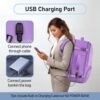ANTERK Travel Backpack for Women, 45L Carry On Backpack for Airplanes, Hiking Waterproof Outdoor Sports Luggage Expandable Daypack Fit 17 Inch Laptop with USB Charging Port & Shoes Compartment, Purple - Image 5