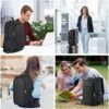 AMBOR Travel Laptop Backpack for men, 17.3 inch Anti Theft Business Laptop Backpack with USB Charging Port, Water Resistant Travel Backpack for Men & Women, Work College School Backpack Gift, Black - Image 7
