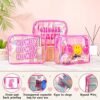 Cunno 6 Pcs Pink Preppy Clear Makeup Bags for Women, Preppy Cosmetic Bags with Zipper Pink Smile Lip Leopard Lightning Transparent PVC Waterproof Travel Toiletry Organizer for Girls - Image 3