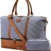 Sucipi Weekender Bags for Women Canvas Travel Duffle Bag with Shoe Compartment Overnight Bag Carry on Gym Duffel with Toiletry Bag for Traveling Weekend Hospital Bags for Labor and Delivery