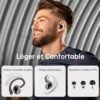 Wireless Earbuds Bluetooth Headphone Sport, 2024 Bluetooth 5.3 Earbud 14.2mm Driver Stereo Over Ear Buds, 48Hrs Earphone with Earhook, Noise Cancelling Mic, IP7 Waterproof Headset for Workout/Running - Image 6